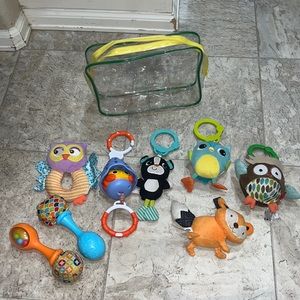 BUNDLE DEAL! Set of 8 Infant rattle and shake, pull and vibrate toys